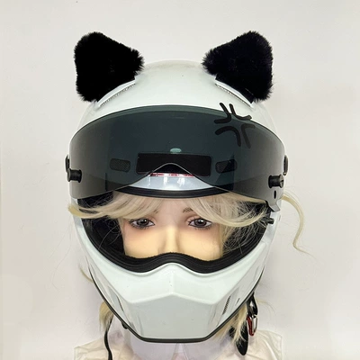 Lingna Belle Cat Ear | Motosiklet dəbilqələri - three-dimensional-cat-ears-black