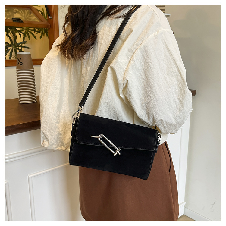 Suede Exquisite Lockbox Bag For Women 2025 New Model, Light Luxury, Niche High-End Sense, Shoulder Bag, Crossbody Lock Buckle Small Square Bag_voghion.com