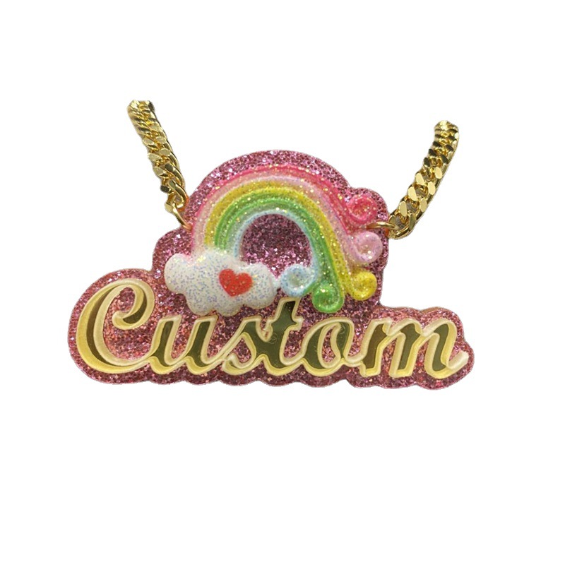 Personalisierte Acryl Buchstaben Kette Für Damen Und Kinder_voghion.com