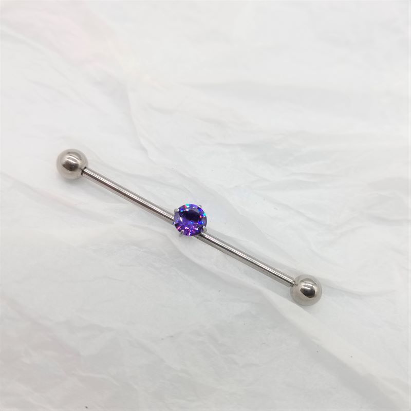 G23 Titanium Ear Barbell 14g Four-Prong Zircon Ear Cartilage Barbell Piercing Jewelry detail image 40