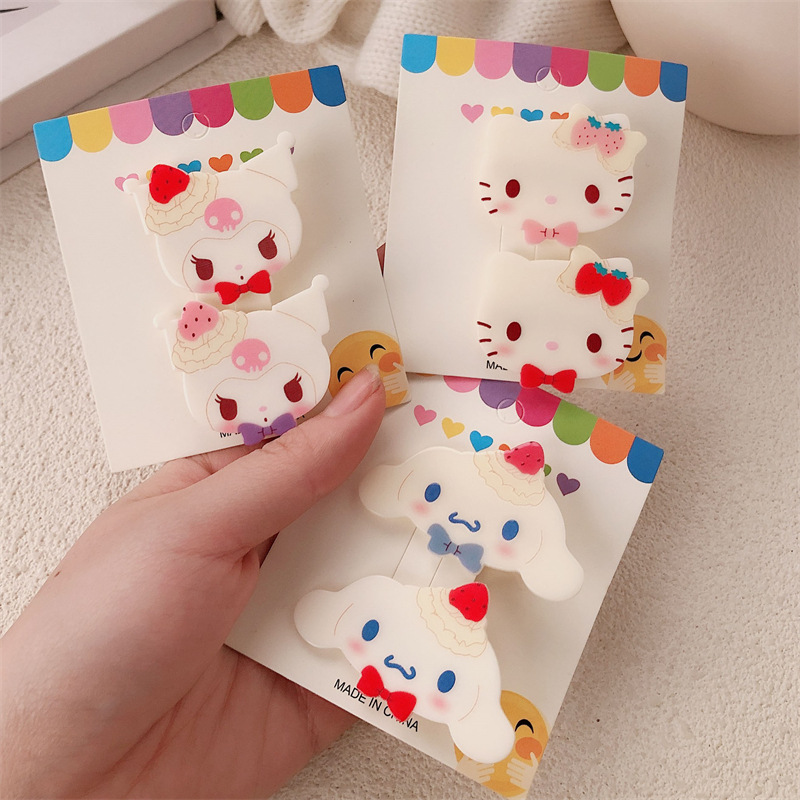 A principios de la primavera nuevo color caramelo perrito gato pinza de pelo japonés dulce versátil pinza de pelo para niñas joyas