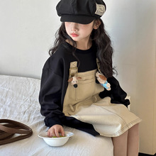 小红鱼女童连衣裙秋装女孩休闲卫衣裙2025新款亲子装秋季长袖裙子