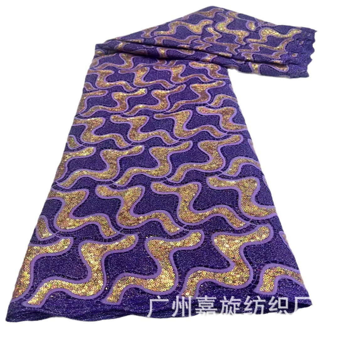 Inventario de agua bordada sequinilla tela de encaje vestido africano moda cheongsam tela de encaje encaje africano image 6