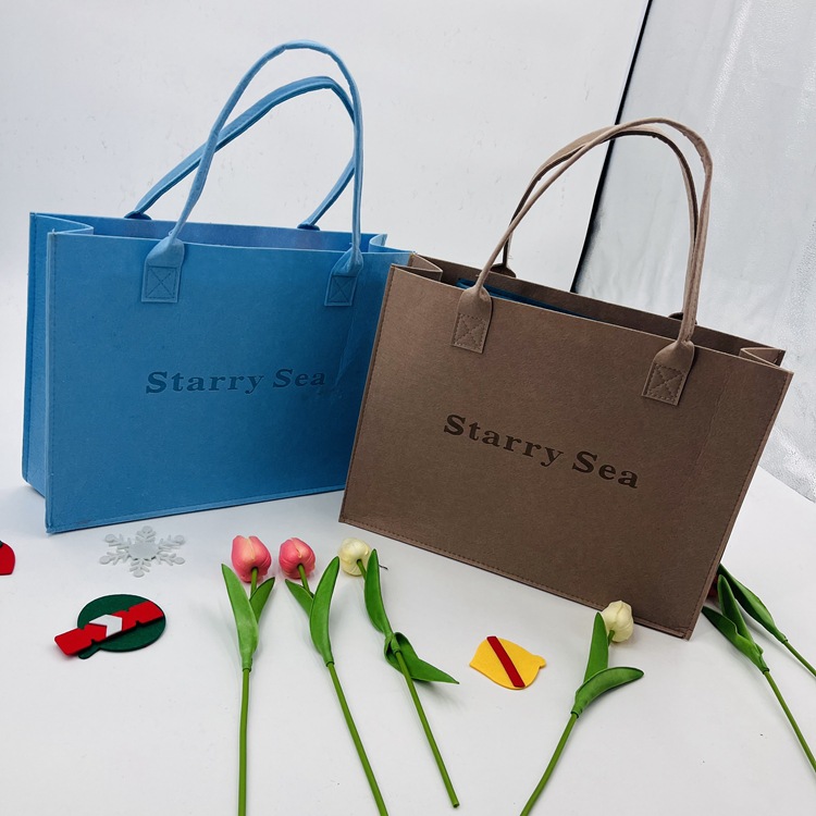 手提包大容量购物袋电脑包量大优惠时尚简约新款礼品袋毛毡包