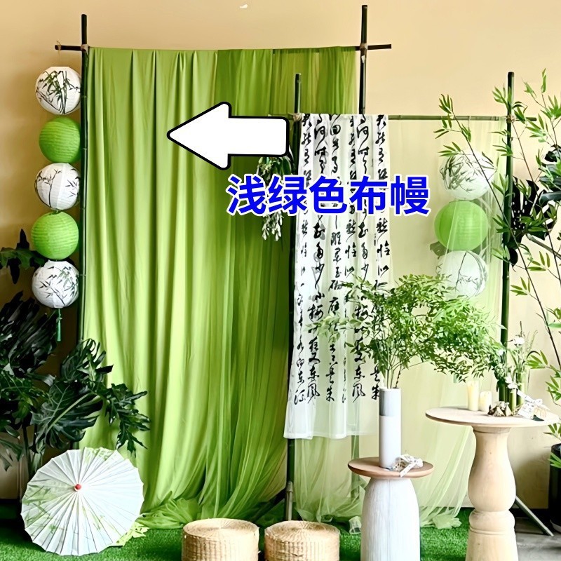 新中国式の国風の書道のカーテンの緑の色の布のカーテンの春の環は端午の節句のシーンを作って幼稚園のホールを配置します。|undefined