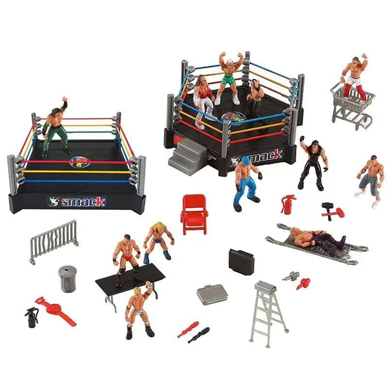 Wrestling transfronterizo juego de muñecas modelo de escena de lucha libre Gladiador adornos infantiles soldados juego de juguetes lotes