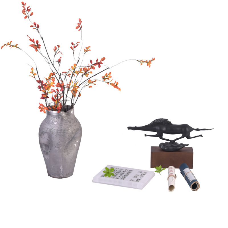 New Chinoiserie Retro Old Vase Ornaments Alloy Black Pegasus Model Room Home Living Room Dining Table Combination Ornaments