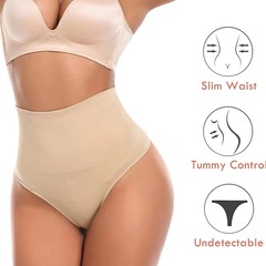 European and American sexy mid-waist tummy-control butt-lifting pants seamless body-lifting butt-exposed high-waist pants triangle thong underwear