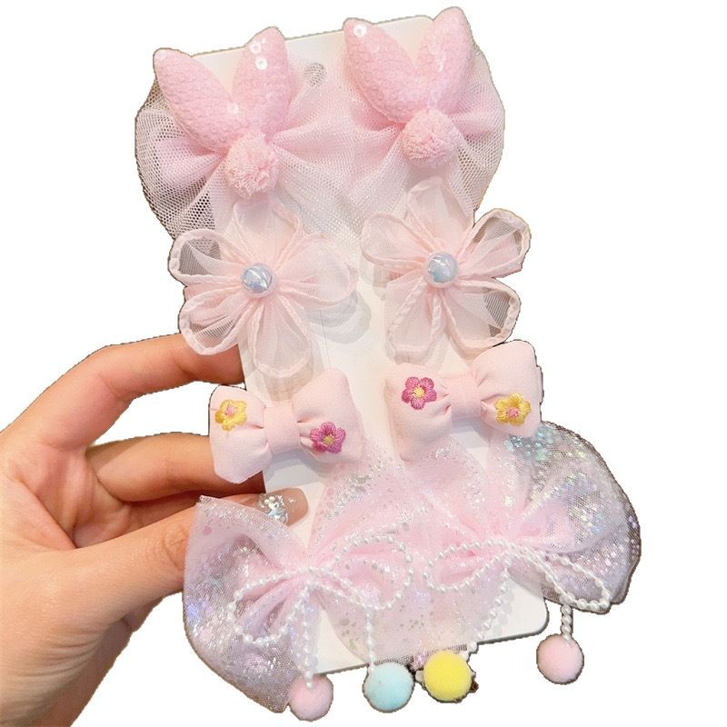 Flores de primavera arco clip para el cabello de niños tela super inmortal no daña clip para el cabello princesa adorable clip para el cabello al por mayor