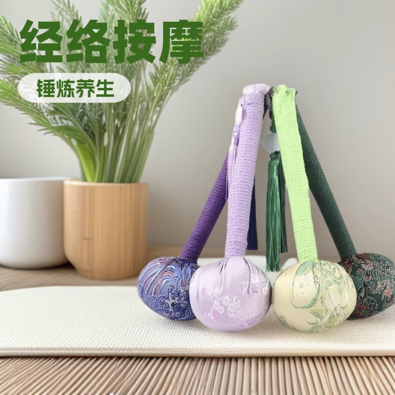 健康維持用ハンマー、経絡疏通、八虚拍打、艾灸神器、携帯用背中叩き、絹製艾草ハンマー、拍痧|undefined