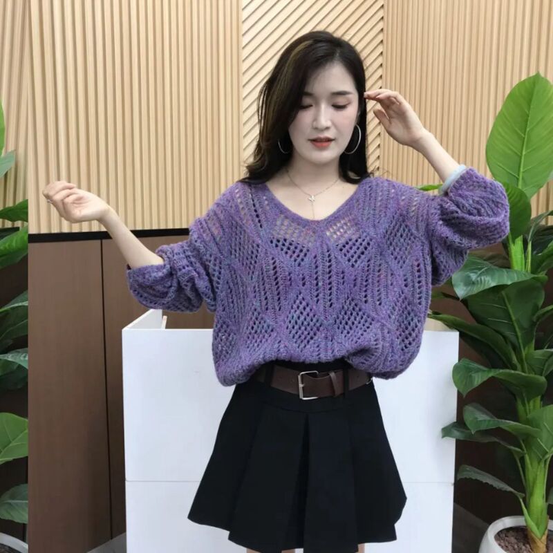 韩系镂空设计感针织衫今年流行的爆款女装秋季新款毛衣巨好看上衣|undefined