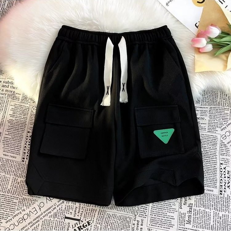 Corea ins tendencia 2024 estilo de Hong Kong retro estilo japonés todo-fósforo suelto traje recto pantalones de cinco puntos pantalones casuales hombres de moda