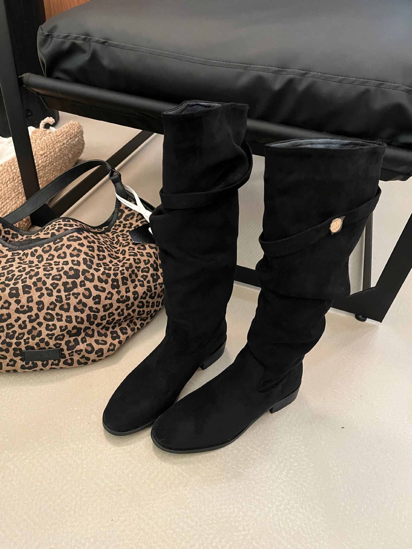 ShoeVault 2024 Chunky Heel Retro Fleece-Lined Coffee Color Riding French Style Slim Bare Autumn Winter Women's Over-the-Knee Boots_voghion.com