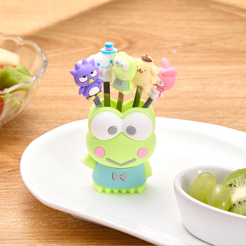 Stainless steel fruit fork set for kids, creative and cute cartoon-style forks, baby-friendly and safe fruit forks for home use