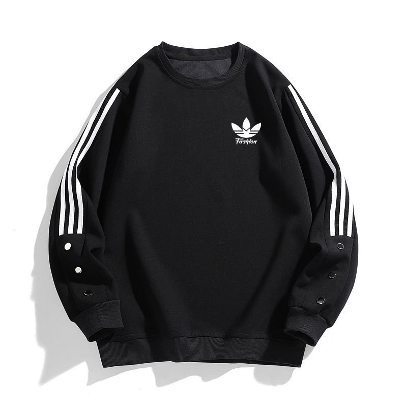 Custom-Made Clover Korean-Style Crew Neck Sweatshirt Autumn Long-Sleeve T-Shirt Men's Hong Kong Style Solid Color Oversized Sweatshirt Custom Logo