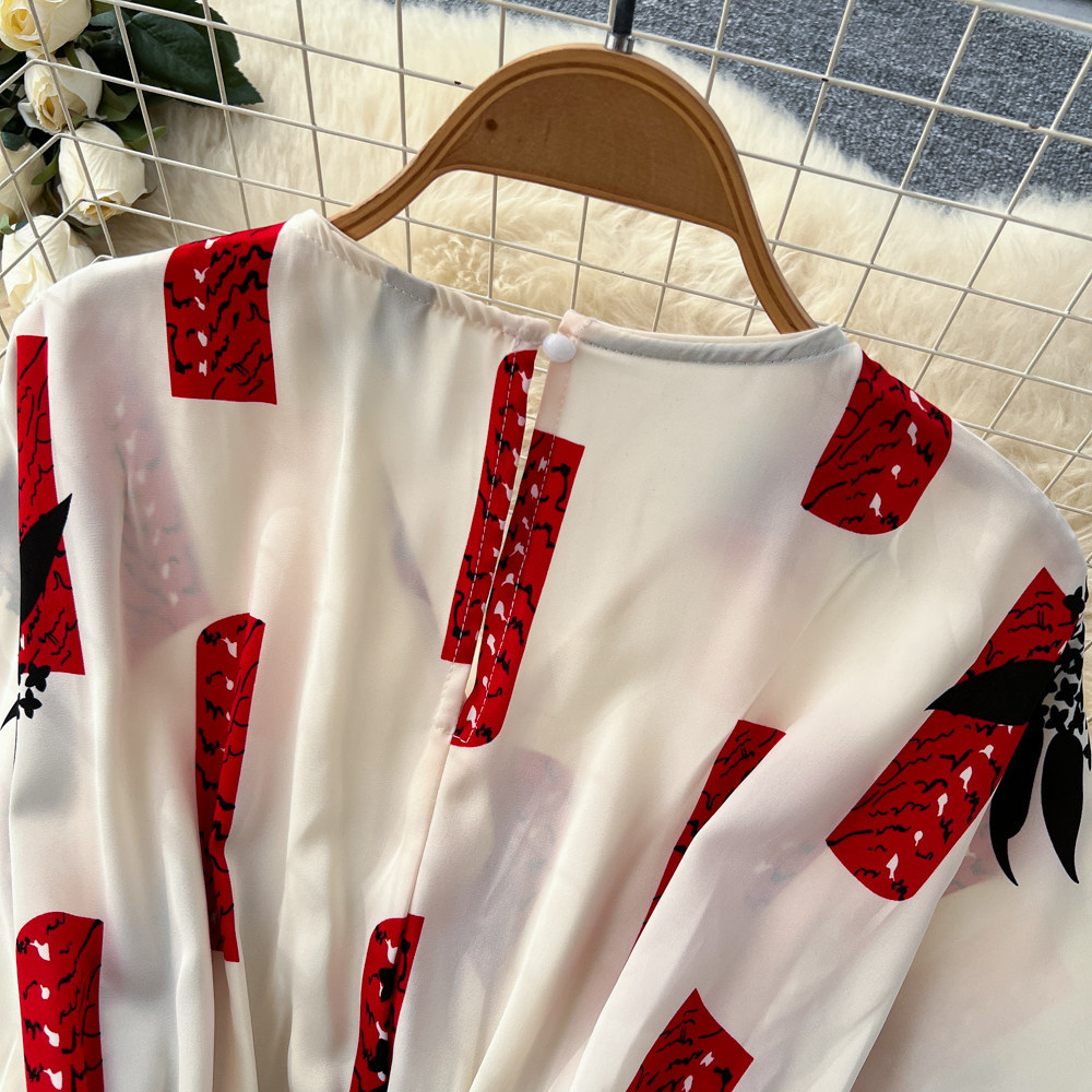 Korean Style Women's V Neck Jumpsuit High Waisted Wide Leg Pants Slimming Print Workwear Summer Elegant Long Romper_ecoleips.com