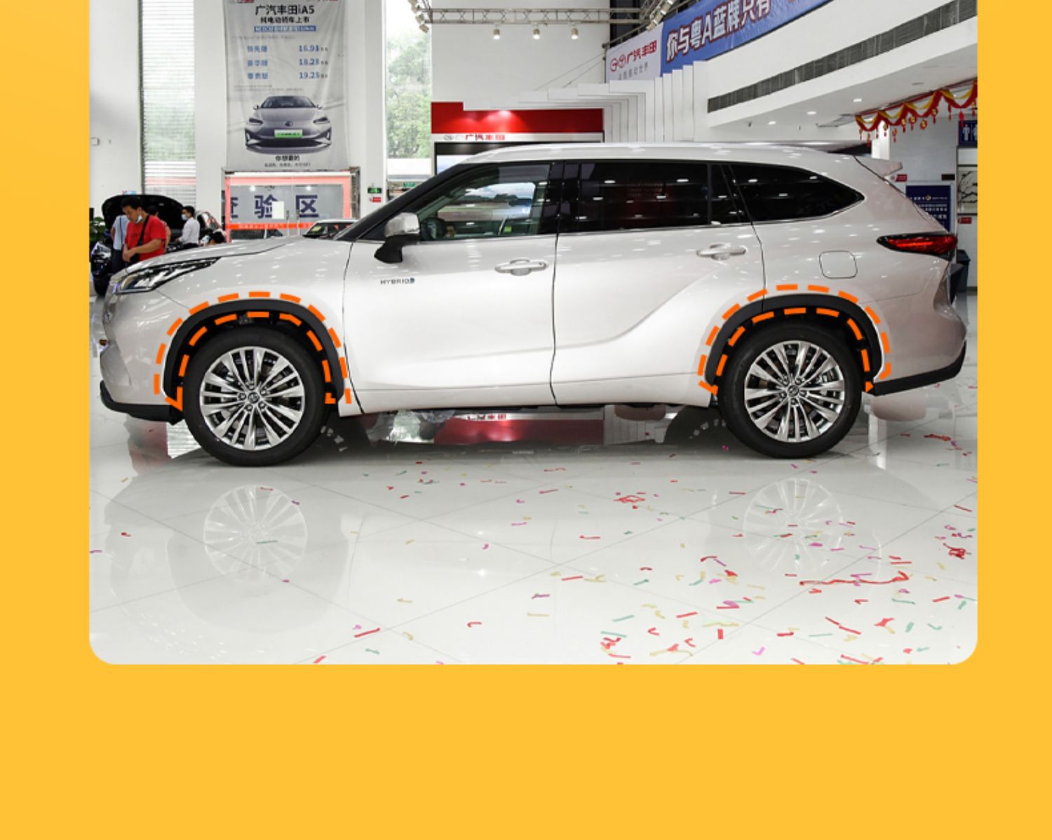Suitable for 22-23 Toyota Highlander front and rear wheel eyebrow wheel trim plate leaf plate anti-friction plate anti-collision strip