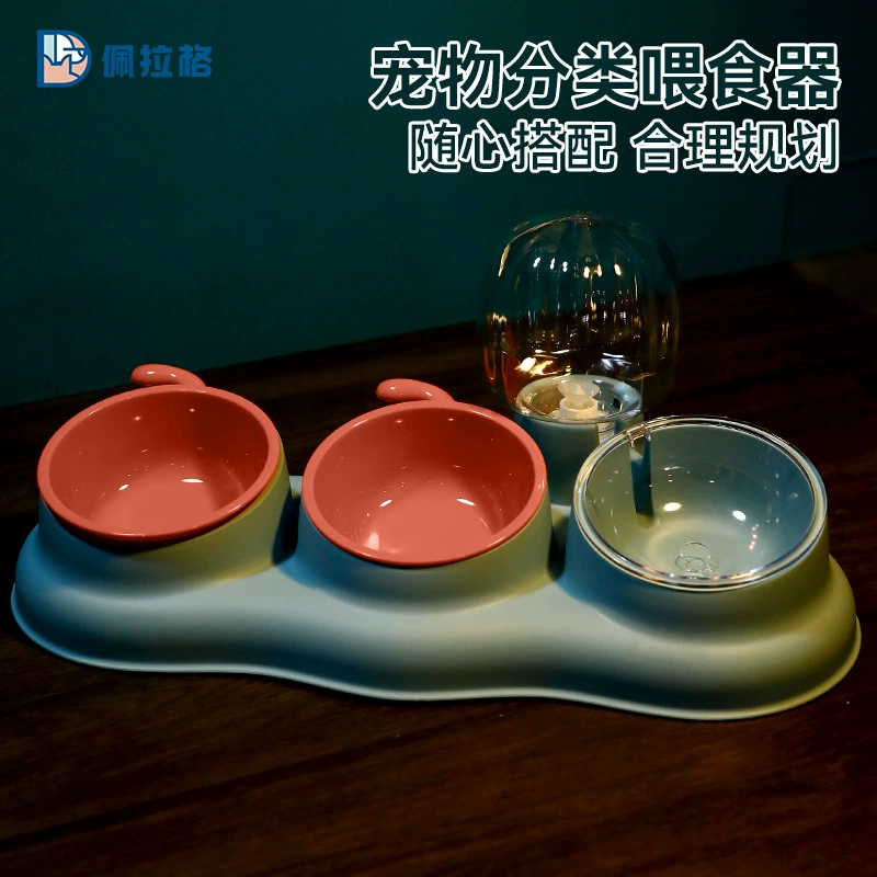 Новая миска для совместного использования домашних животных, керамическая миска для питья воды для домашних животных, защита шеи, миска для кормления собак «четыре в одном», миска для корма для кошек, предотвращающая опрокидывание