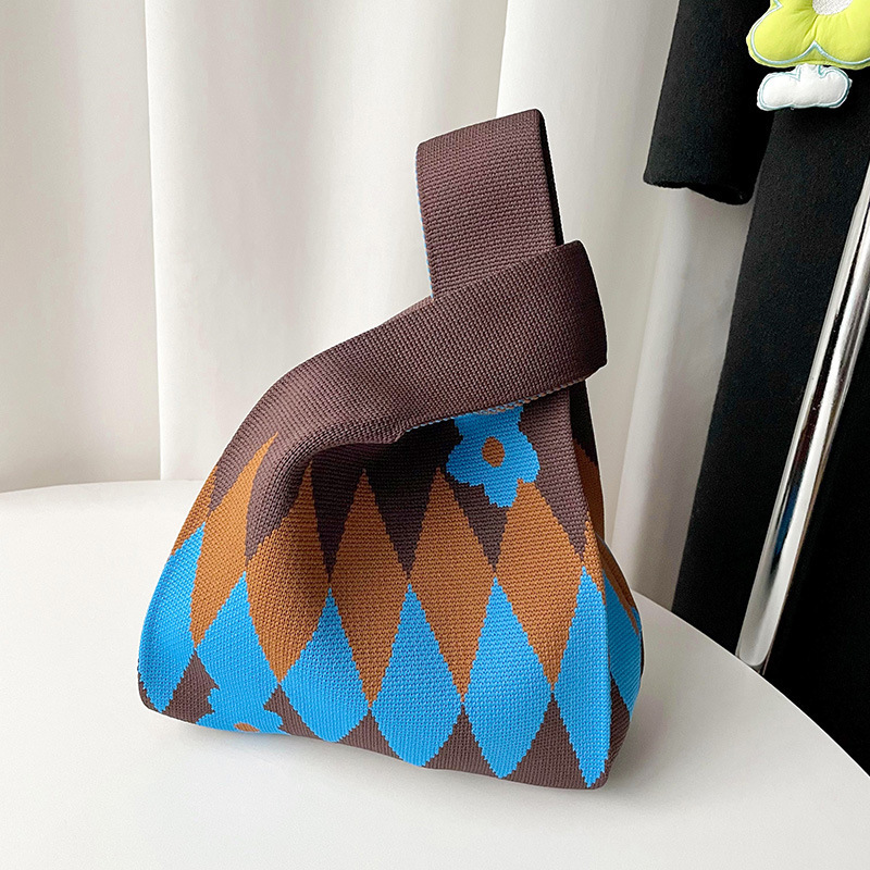 Bolsos, diseño de nicho femenino, bolso de punto personalizado, bolso tejido de un solo hombro de punto de todo fósforo, bolso de mano, bolso de mano