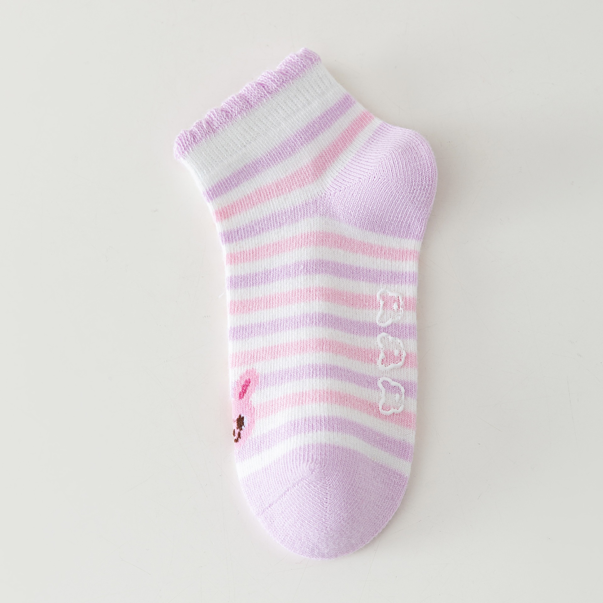 핑크 보라색 줄무늬 토끼