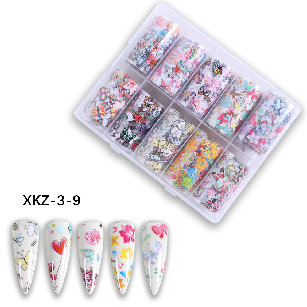 Transferencia de Arte de uñas de Navidad Fabricante de pegatinas de cielo estrellado Nuevo arte de uñas cielo estrellado pegatinas traje floreciente cielo estrellado papel al por mayor