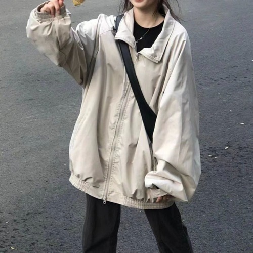 Women's Spring 2024 New Loose Fit Casual Everyday Japanese Retro Work Jacket for Men and Women