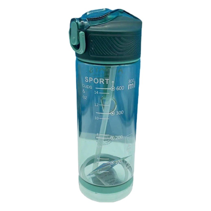 Nueva versión coreana moda 900ml plástico espacio taza silicona portátil deportes fitness espacio taza plástico transparente taza de agua
