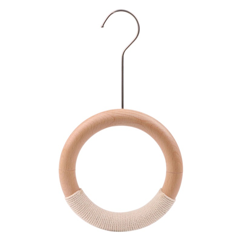 Tienda de ropa especial para mujeres tienda de ropa percha gancho S gancho bufanda de seda bufanda de algodón sólido cuerda anillo de madera Haya