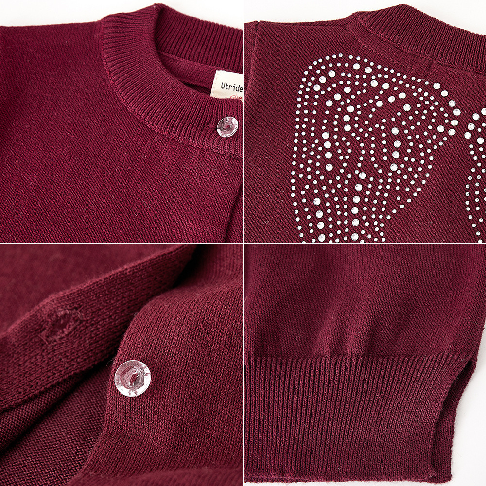 Strickjacke für Mädchen von Mother & Kids – Weicher Baumwollmantel mit offener Vorderseite für Kinder, lange Ärmel, Rundhalsausschnitt, mehrere Farben, Größen 90–160 cm_voghion.com