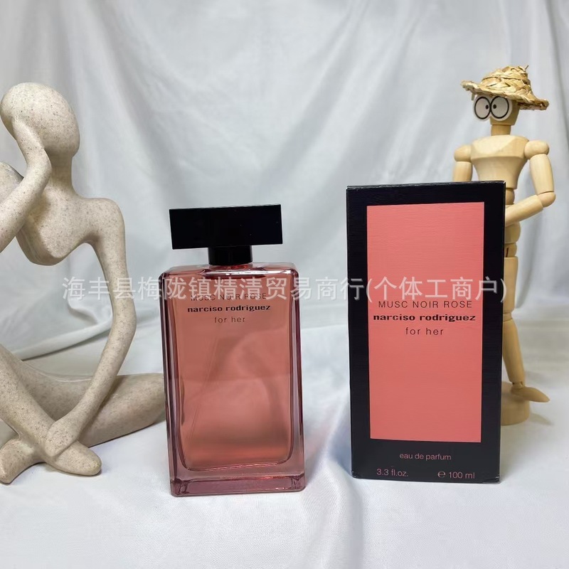 跨境外贸纳西素同名女士玫红精纯麝香女士黑色瓶粉色白胖子香水|undefined