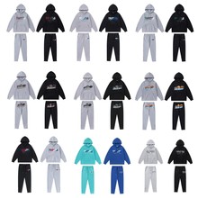 外贸欧美Trapstar渐变字母虎头刺绣连帽卫衣裤子运动卫裤套装代发