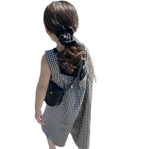 Children's Summer Pants Set in Striped Style: South Korean Design, for Girls, Two-Piece Set Including Overalls and Trousers