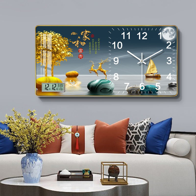 Reloj de pared con calendario perpetuo silencioso, con temperatura – reloj de cuarzo de moda, venta directa de fábrica.