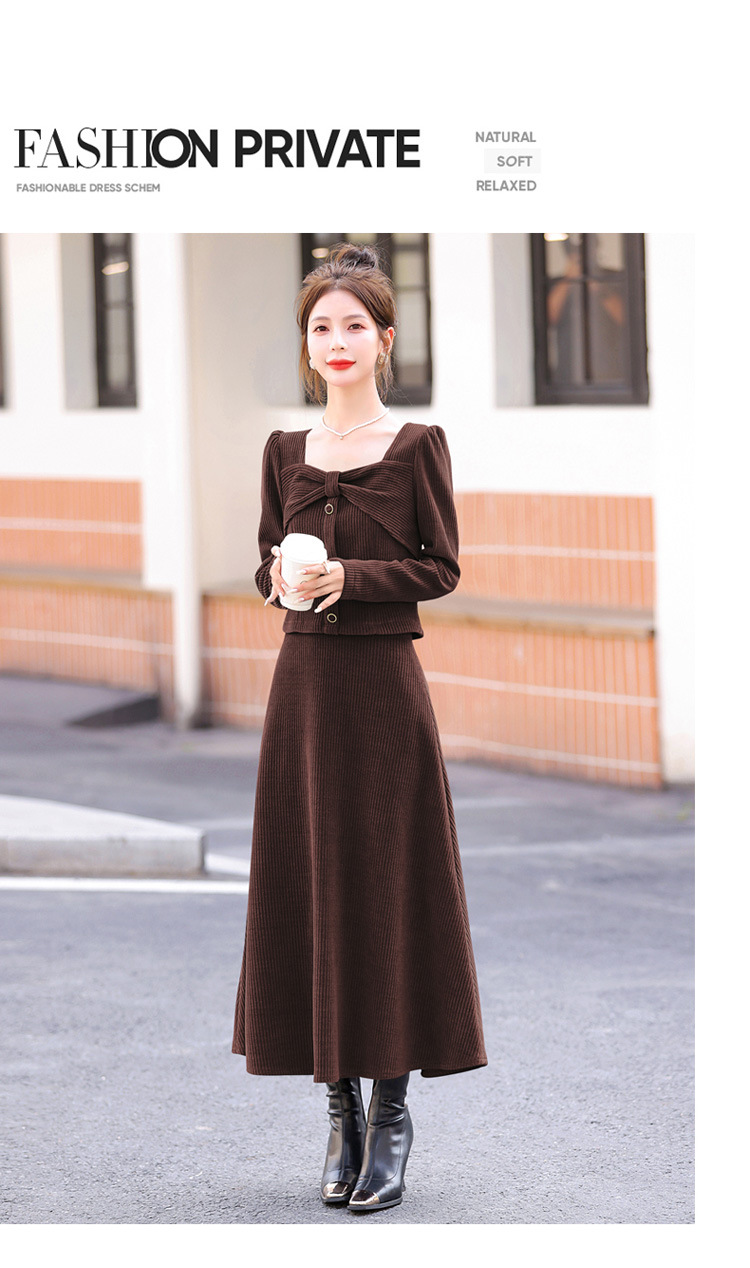 C5965 1590K ĐỒ BỘ NỮ HANTDC THẮT NƠ BƯỚM DÁNG CHỮ A MÙA XUÂN THU ĐÔNG THỜI TRANG NỮ G04 SẢN PHẨM MỚI