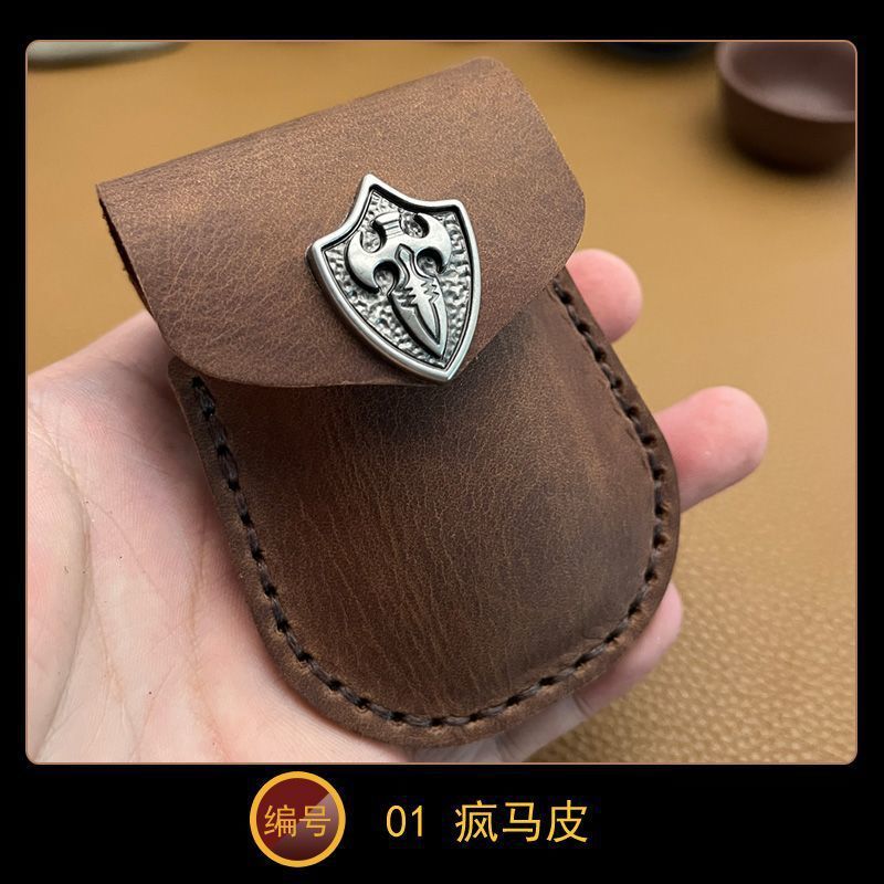 钢夹版多功能皮套疯马皮头层牛皮汽车钥匙包折叠眼镜打火机包|undefined