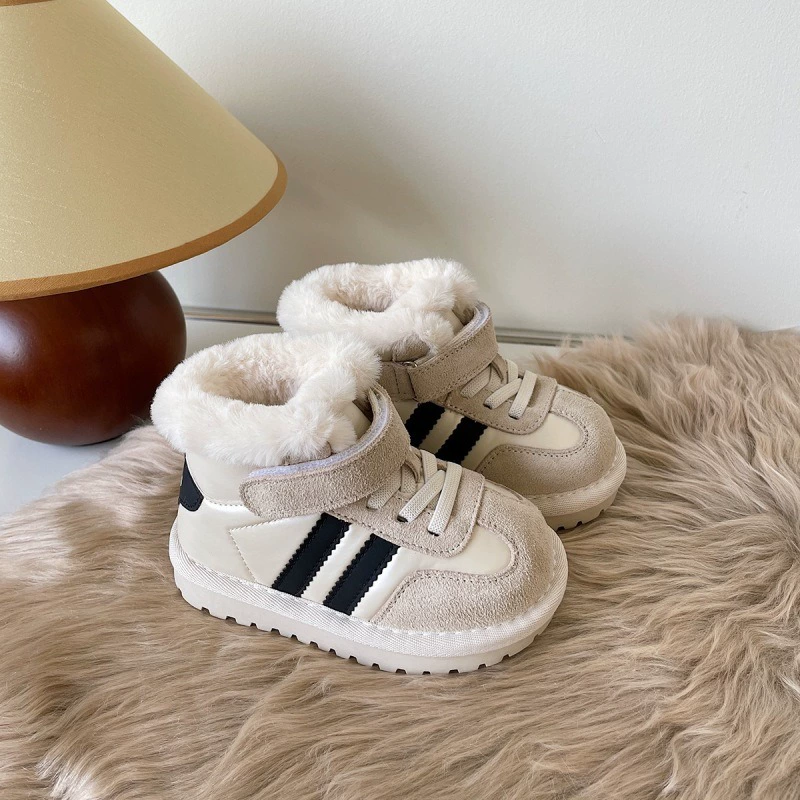 23 детские снежные сапоги для мальчиков меховые зимние туфли утолщенные плюшевые детские большие хлопковые туфли для девочек хлебные туфли