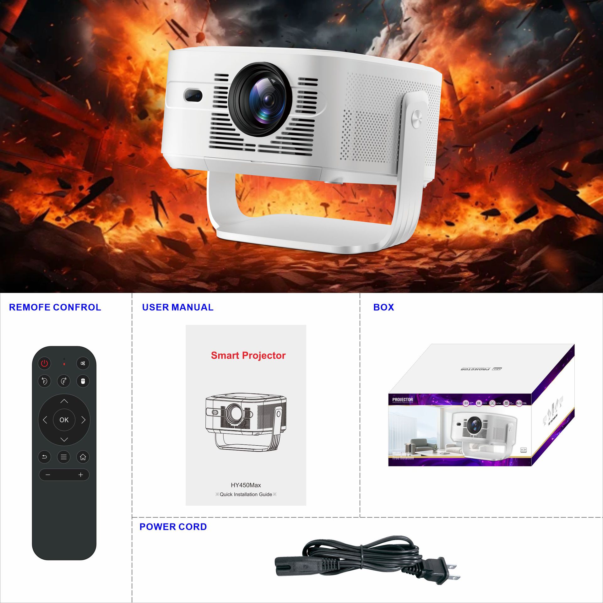 Cinematic Portable Projector — front view