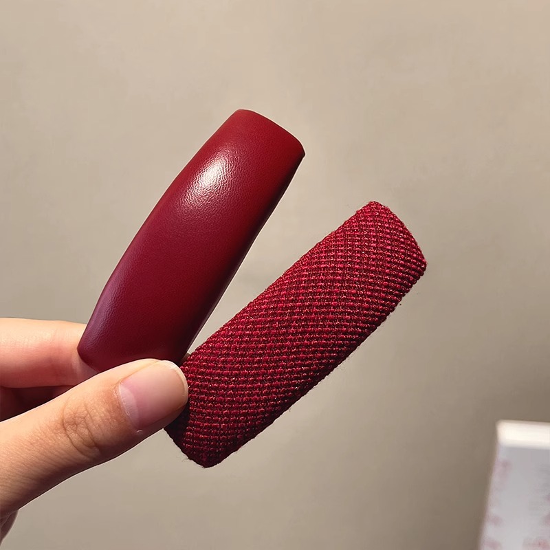 wine red bangs bb clip women's forehead broken hair side hairpin high-grade head broken hair clip temperament headdress 4