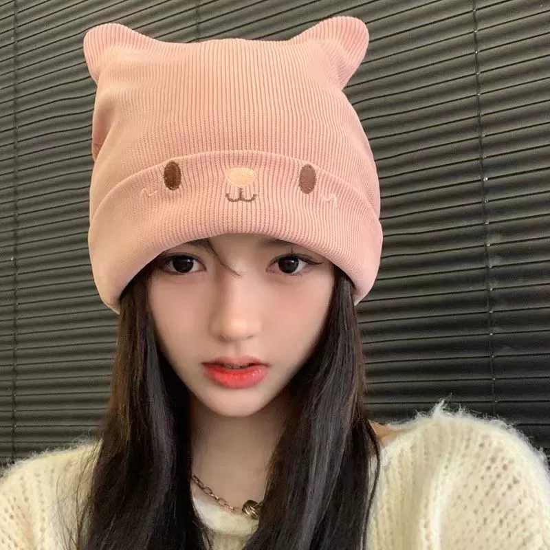 Postpartum hat, demi-season knitted winter woolen cute thermal underwear