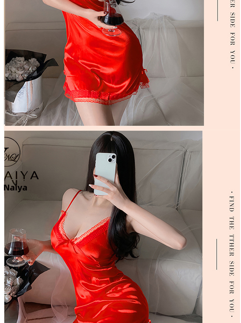 Guanyun sous-vêtements sexy qualité qualité commerce extérieur bretelles hanche sexy sous-vêtements ensemble femme de chambre uniforme pyjama chemise de nuit_voghion.com