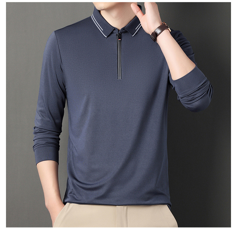 Herren Polohemd Mit Halbem Reißverschluss, Minimalistisch_voghion.com