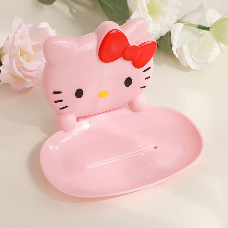 Hello kitty可爱肥皂盒家用免打孔卫生间创意香皂盒浴室置物架|undefined