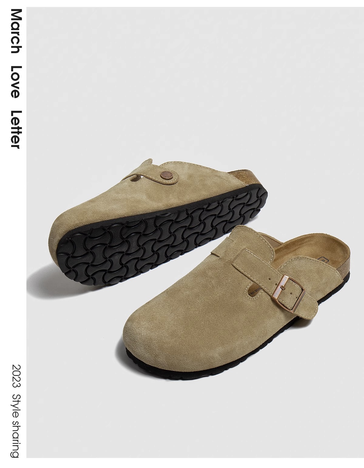 [Weiwei girl] all-leather Boken women's shoes thick bottom slippers flat fishing Boken shoes closed toe half slippers women