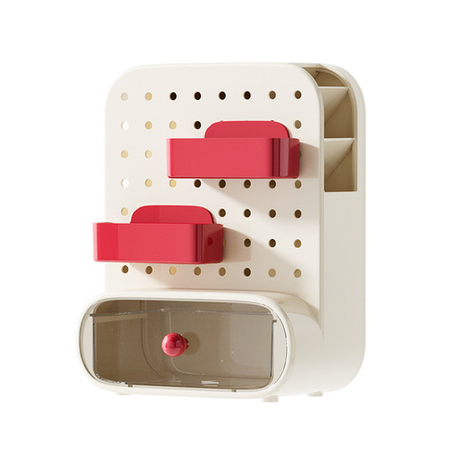 Desktop Hole Board Storage Box Drawer Style Office Workstation Student Desk Stationery Organizer 