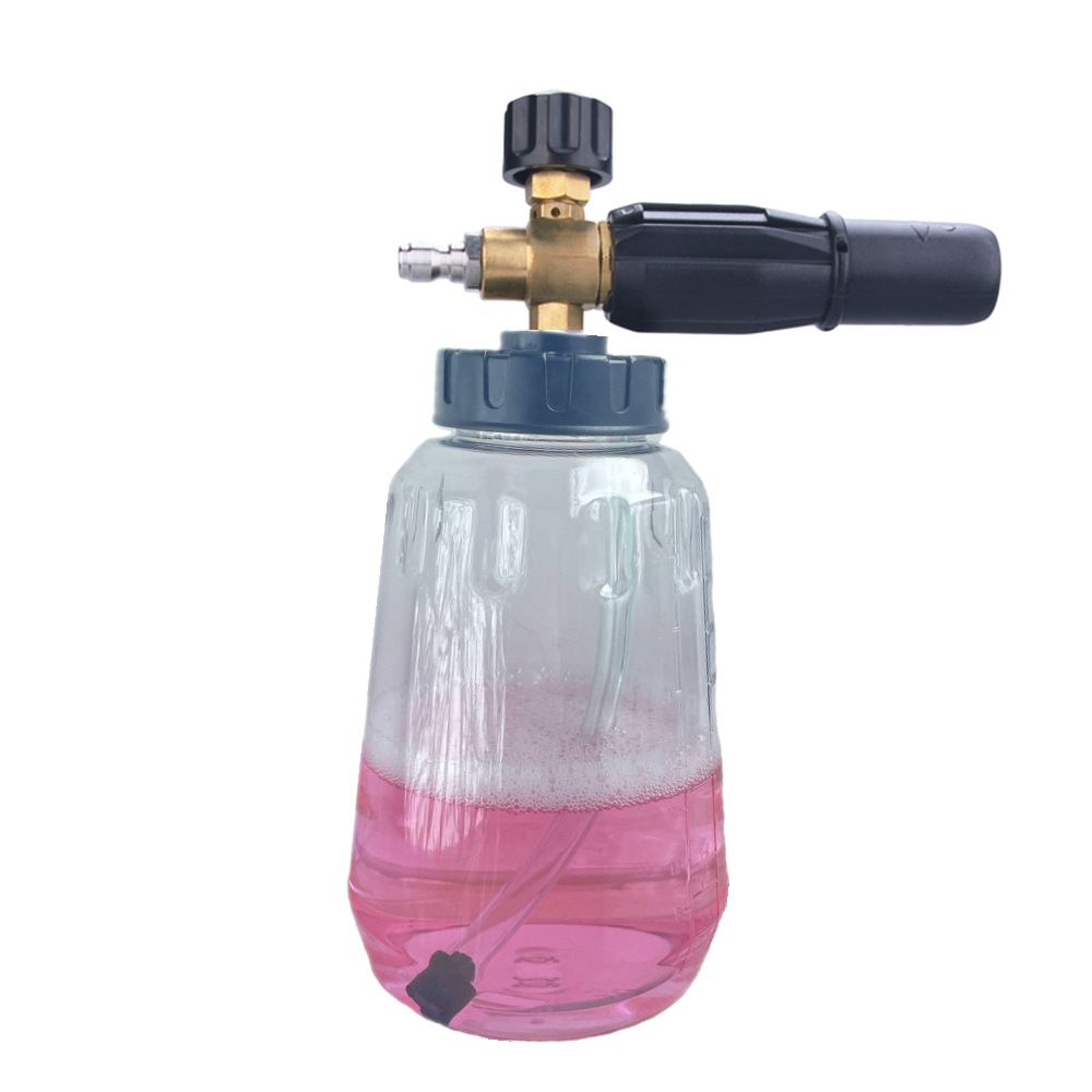 新款透明1000毫升广口高压泡沫壶洗车泡沫发生器出口批发水枪喷枪