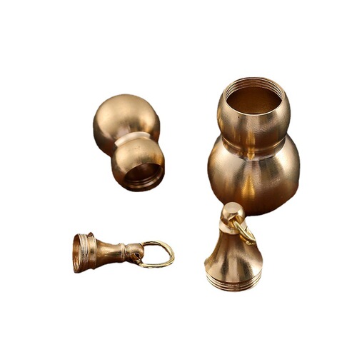 The upper opening of the small brass hollow gourd can be opened to hold things. The large pure copper hollow gourd can hold cinnabar.