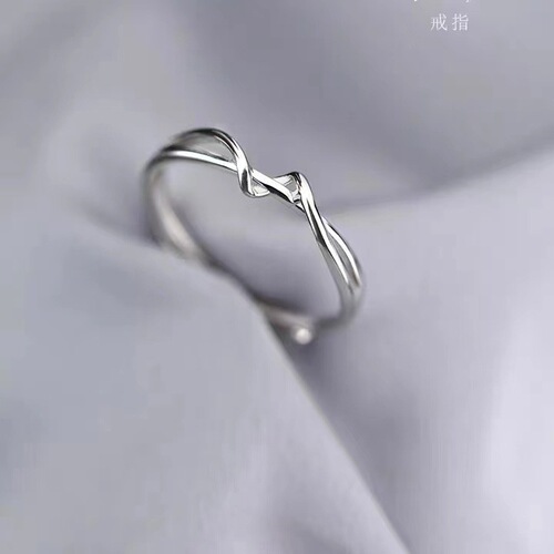 925 sterling silver simple line female ring niche design geometric ring cold style fashion personality one piece wholesale