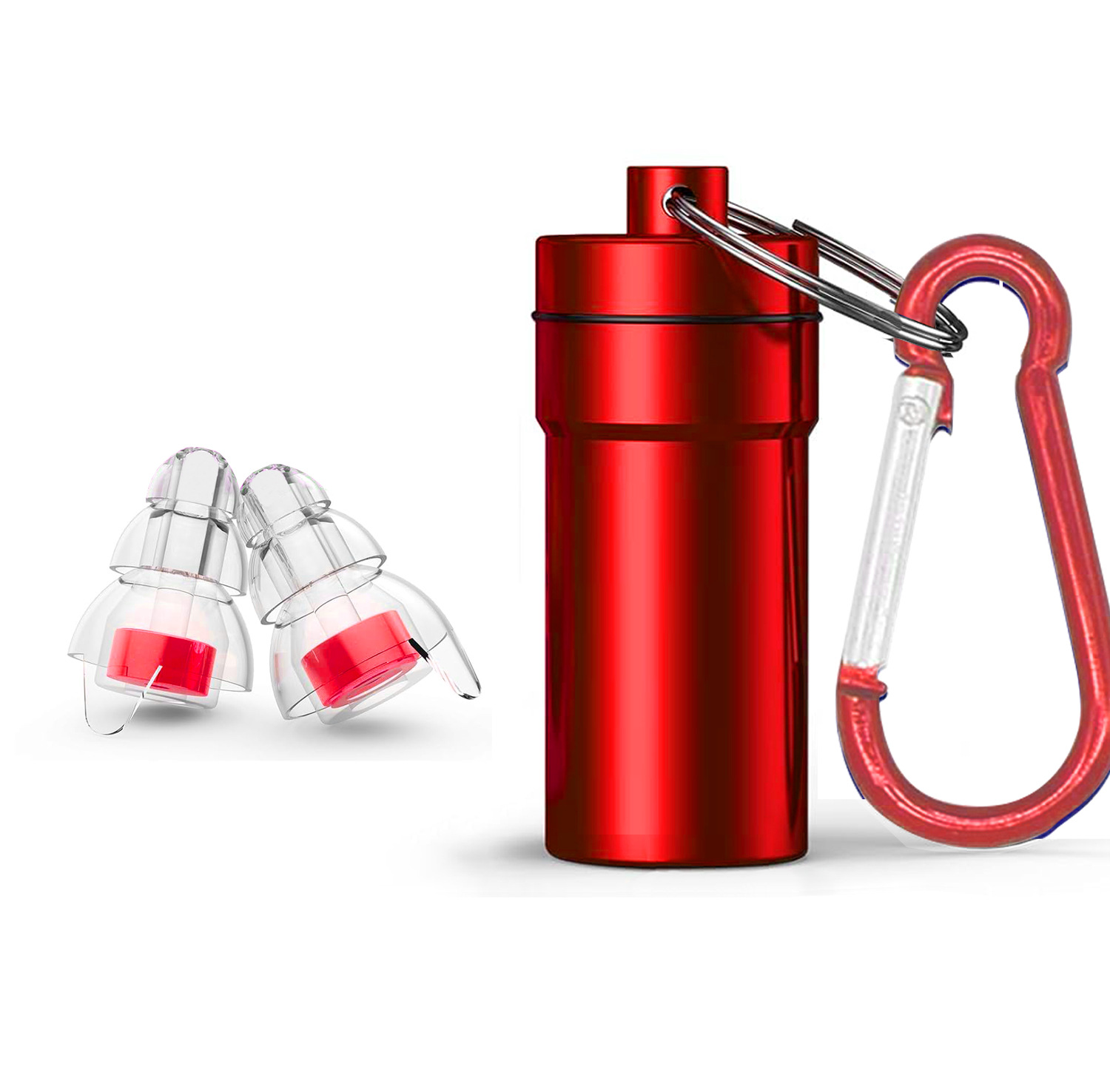 빨간색 귀마개 + 빨간색 알루미늄 병