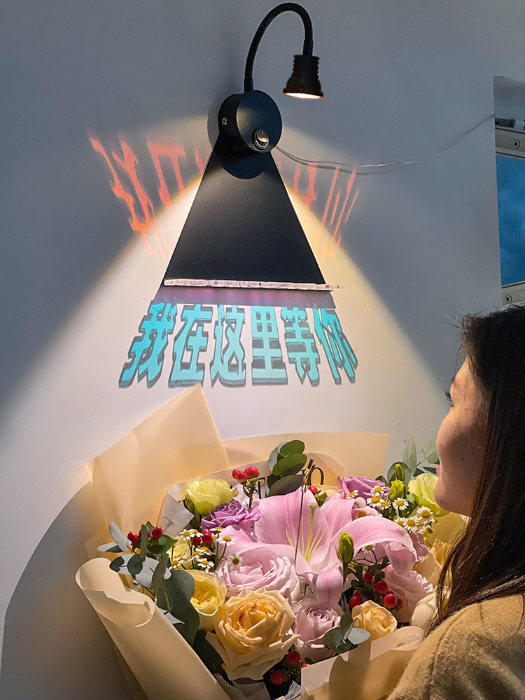 彩色亚克力字广告牌 配送射灯 随心调整logo 镂空投影标识牌