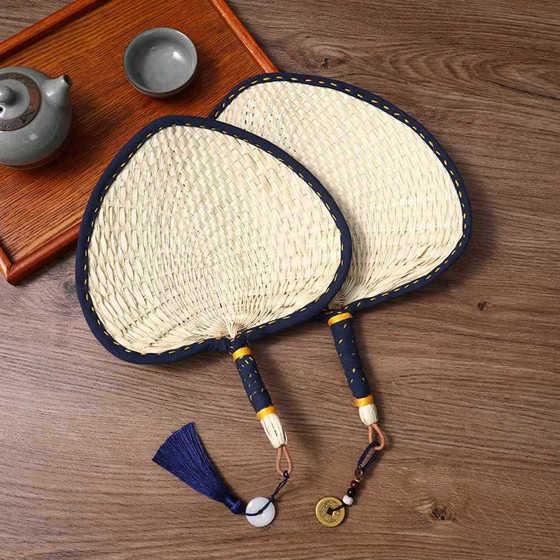 Wholesale Handmade Woven Mosquito Fan Old Style Edge Home Use Large Rattan Fan Summer Cool Portable Carry Baby Infant Small 
